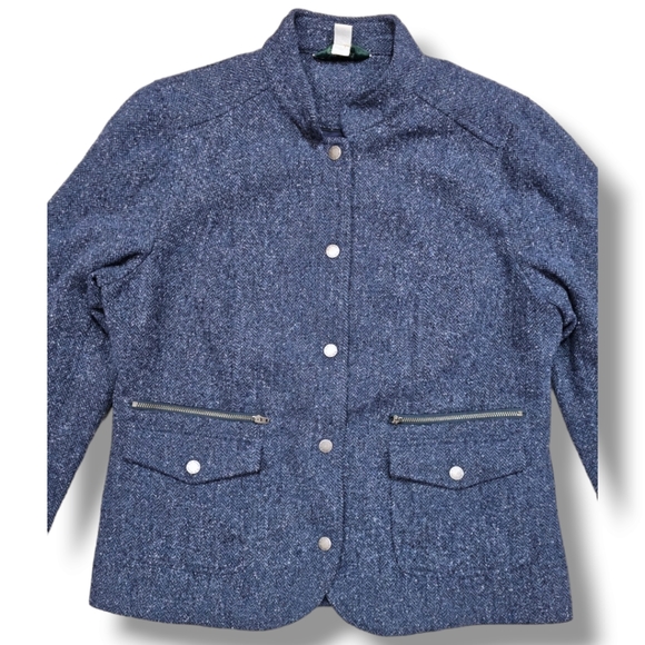 LL BEAN HERRINGBONE ITALIAN TWEED JACKET - Picture 4 of 6